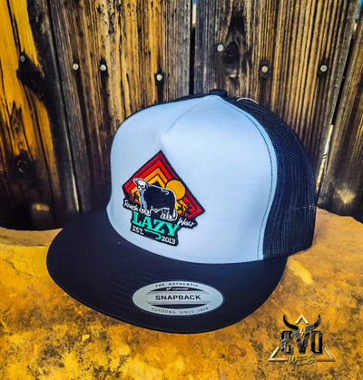 The Cactus Sunrise Bull White & Black Lazy J Ranch Cap