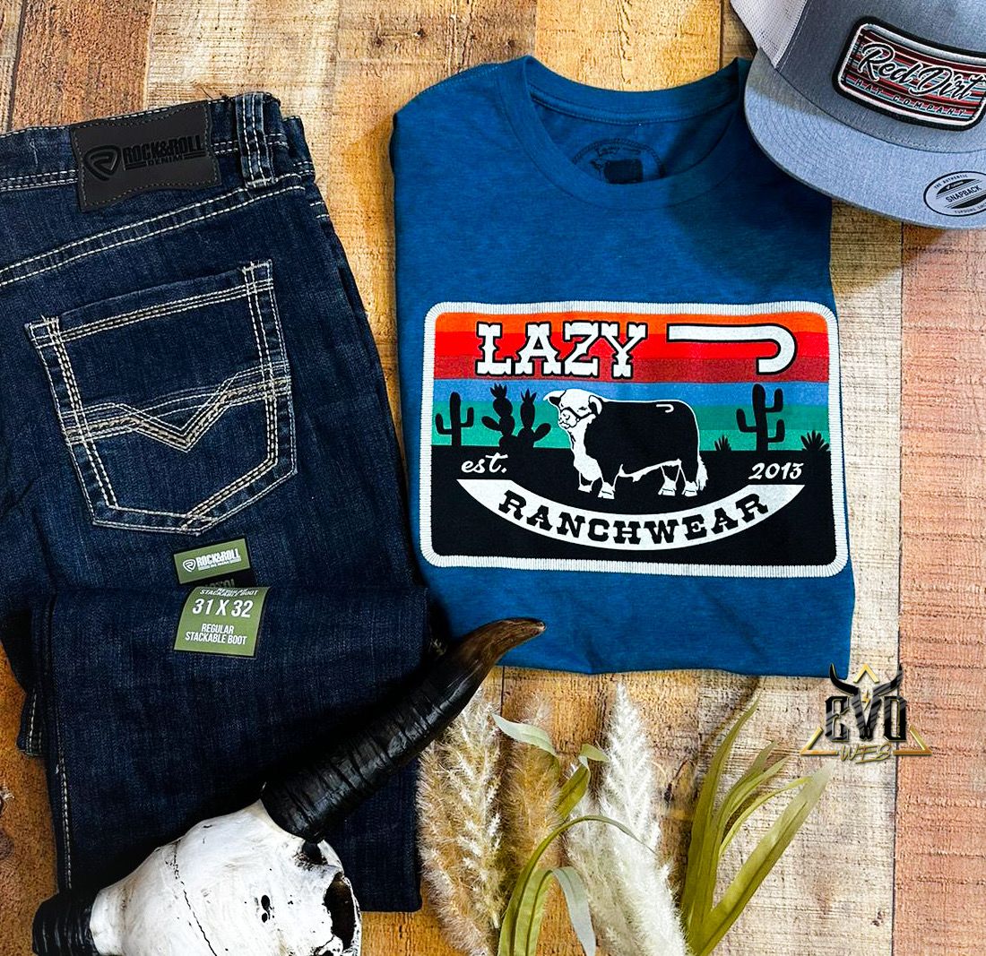 Multi Jug Hereford Lazy J Ranch Wear Shirt