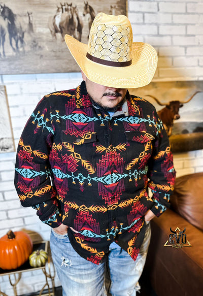 The Moctezuma Aztec Mens Shirt Jacket