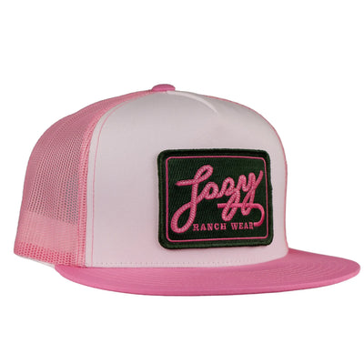 Lazy J White Pink Breakaway Hat