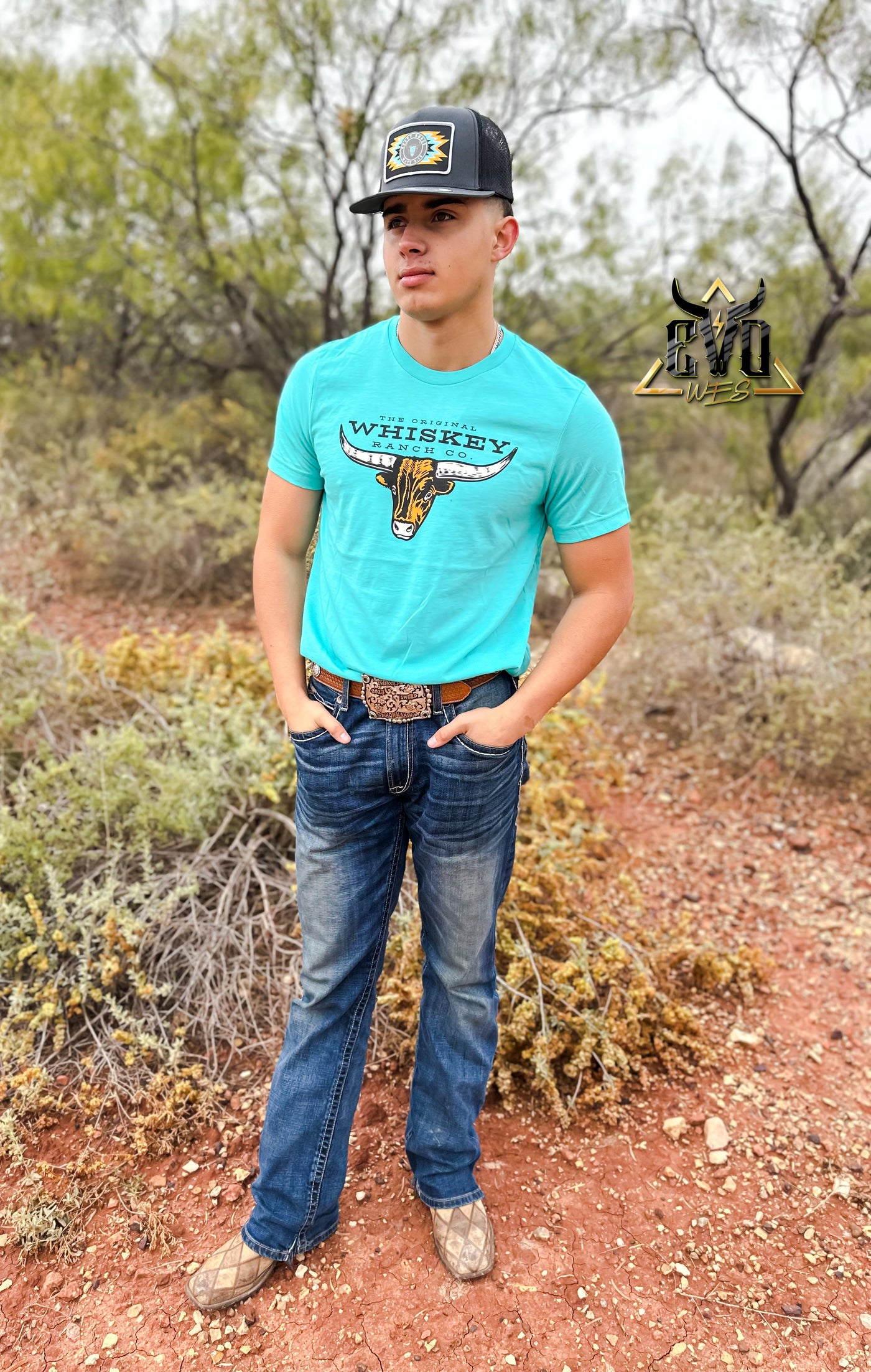 Bull Sea Green Whiskey Bent Hat Co Tee