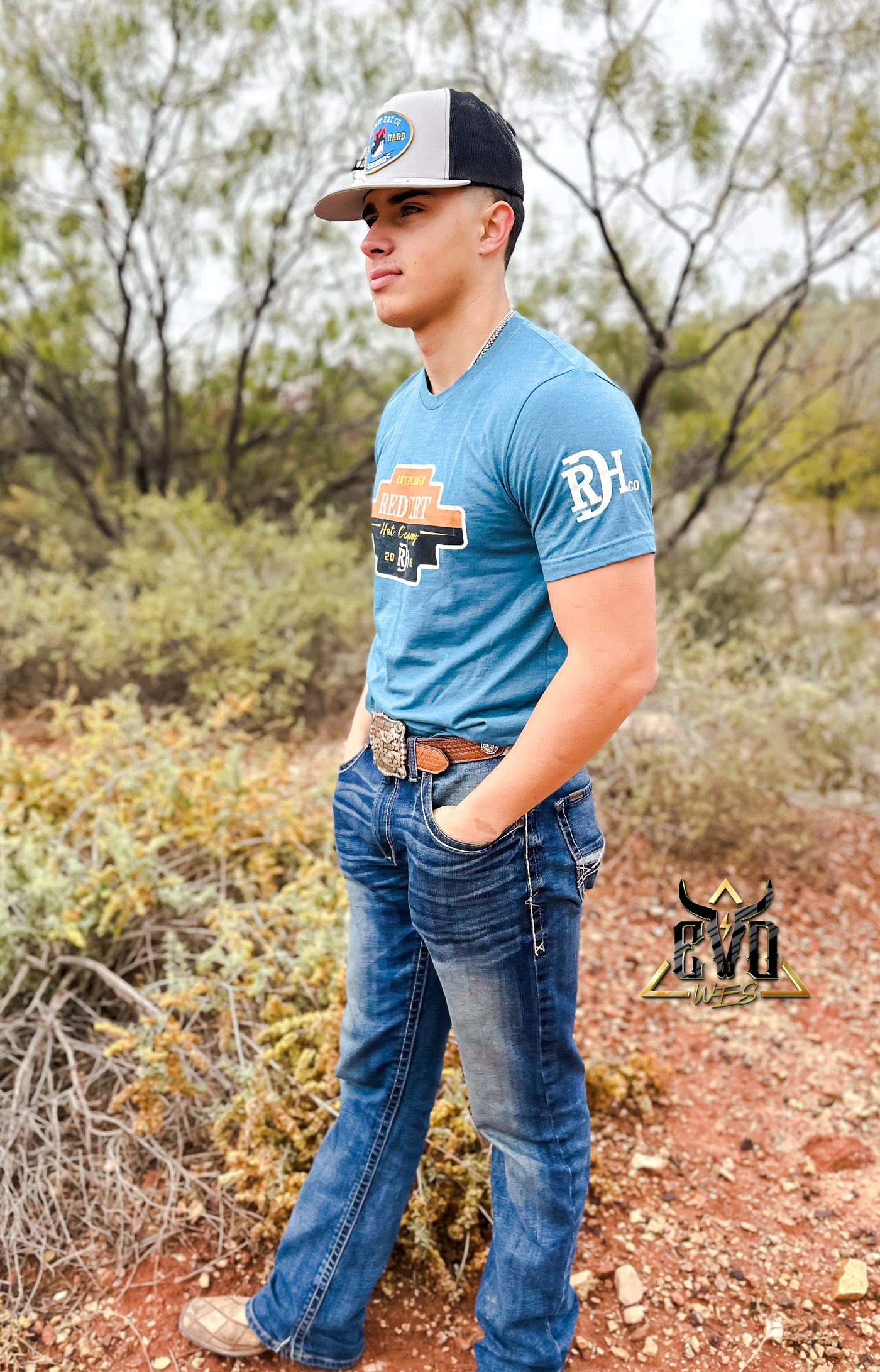 Aztec Sign Heather Teal Tee