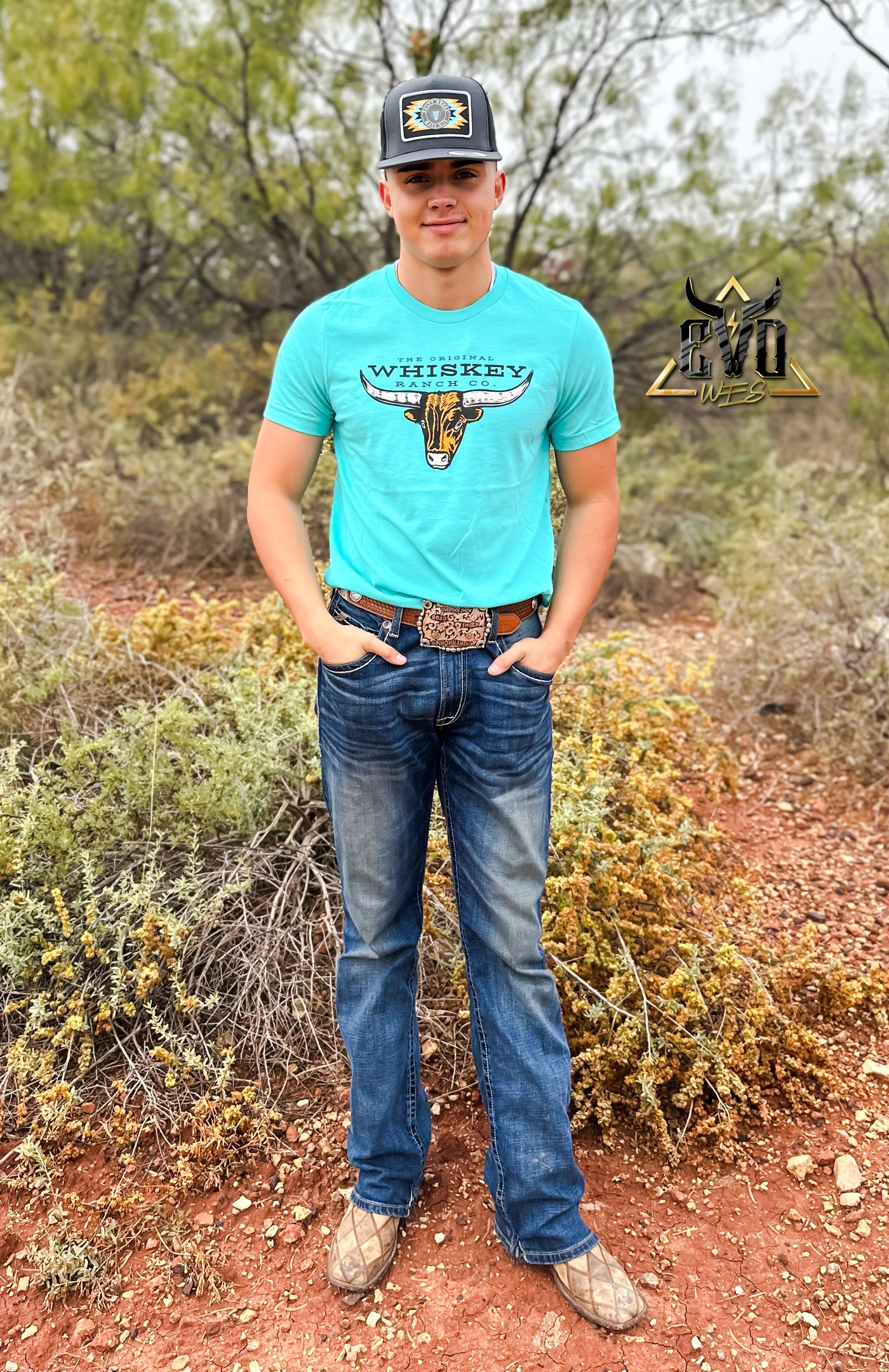 Bull Sea Green Whiskey Bent Hat Co Tee