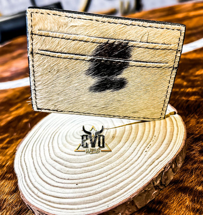 Half Tooled Half Cowhide Card Wallet