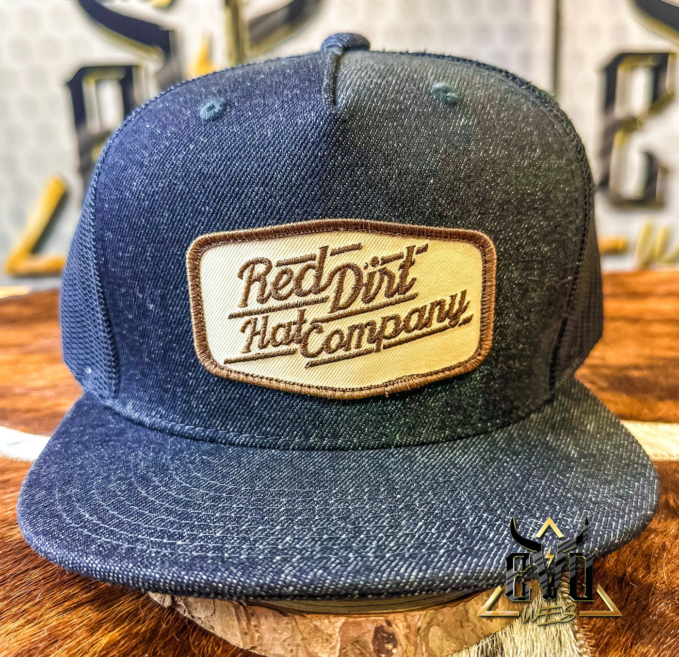 Rebel Denim Black Red Dirt Cap