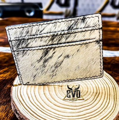 Half Tooled Half Cowhide Card Wallet