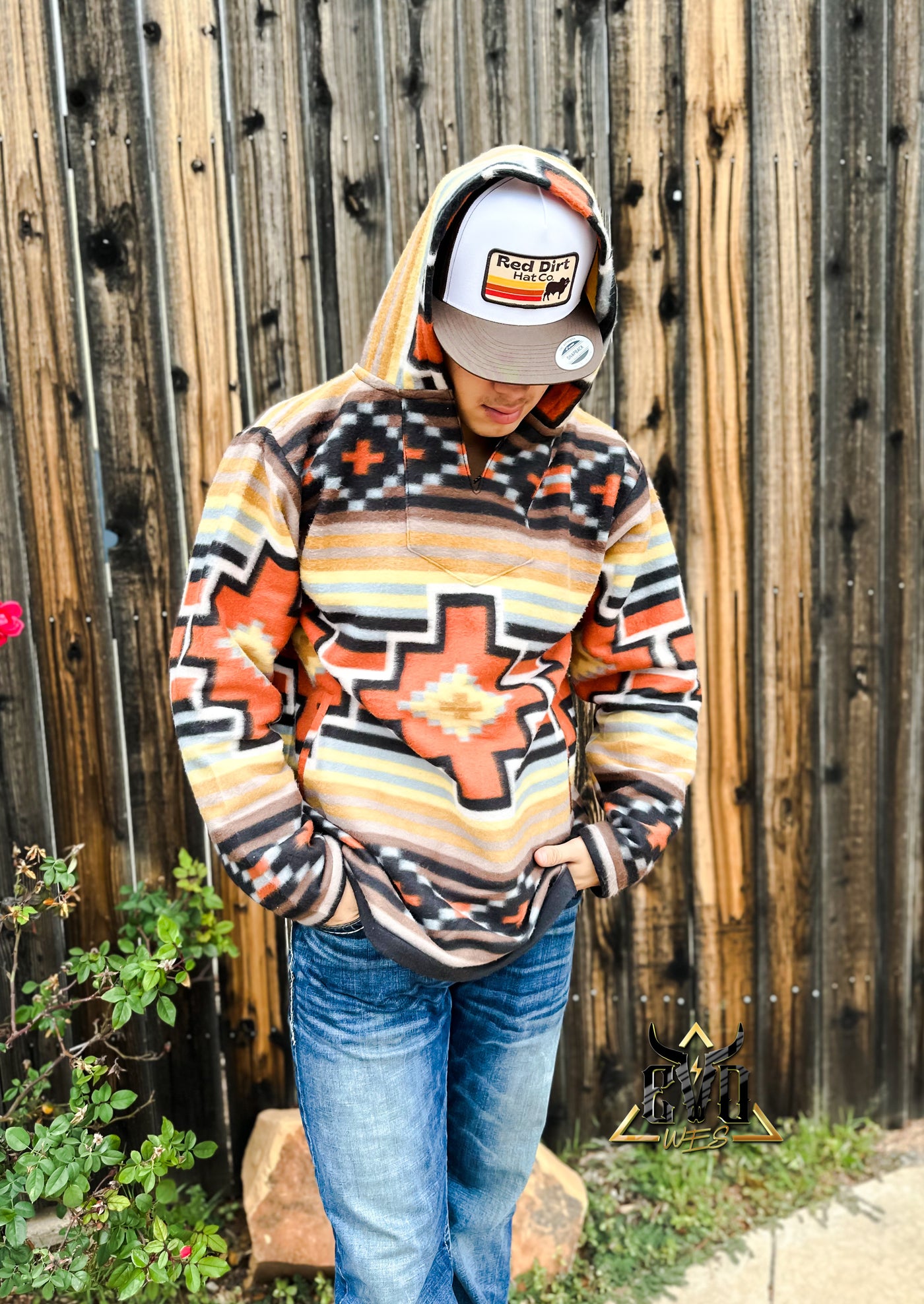 Fly Hawk Tribal Fleece Pullover Hoodie